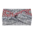 Geprägtes Stirnband mit Kreuzdesign, breites elastisches Haarband für Yoga und Sport Damen. - Gestreift Rot