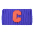 Fascia per capelli in maglia blu larga con toppa arancione lettera C, accessorio Y2K. - Blu zaffiro