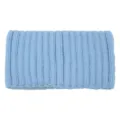 Light blue knitted headband, vertical ribbed wide hair band for women, casual soft hair accessories. - Light Blue