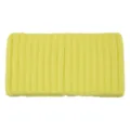Yellow ribbed knit wide headband, comfortable solid color winter hair accessory for daily wear. - Bright yellow