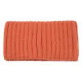 Orange Knitted Headband Ribbed Wide Hair Band Soft Winter Warm Daily Hair Accessory - Dark Orange