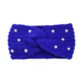 Fascia per capelli in maglia di perle blu elastica invernale calda accessori yoga - Blu zaffiro