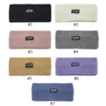 Detailed shot of knitted wide headbands in multi-colors, soft woolen yoga hair accessories. - Multicolor