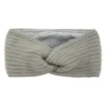Knitted fleece-lined cross headband for winter warmth, stylish grey ear warmer hair accessory - Light Gray
