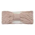Pink cable knit fleece lined headband for women winter warm fuzzy ear warmer hair accessories - Pink