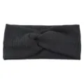Fascia intrecciata a maglia nera tinta unita cerchietto sportivo yoga morbido caldo - Nero