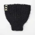Fascia in maglia soffice nera invernale scaldaorecchie caldo con decorazione strass X chic. - Stile Croce Strass / Nero