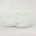 White knitted twist headband winter fleece lined ear warmer thick cozy hair accessory - Creamy White