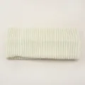 Solid color knitted ribbed headband for daily wear and face washing soft elastic hair band. - Beige