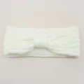 White Knitted Bow Headband Fleece Lined Winter Warm Ear Muff Hair Band For Women Girls - Cream
