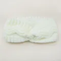White knitted winter headband with plush lining, twisted fuzzy ear warmer for women and girls. - Cream