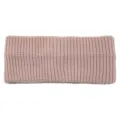 Solid color ribbed knit headband, cozy winter hair accessory for daily face washing. - Pink