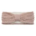 Cozy pink knitted fleece-lined winter warm bow hair band for women variant style - Pink