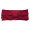 Wine Red Knitted Fleece Lined Headband Winter Warm Bow Hair Band For Ear Warmers - Date Red