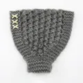 Fascia in maglia grigia con strass, morbido copriorecchie invernale e accessorio per capelli. - Stile Croce Strass / Grigio