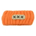 Orange knitted headband for women, stylish embroidered hair band for comfortable daily use. - Orange