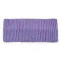 Solid color purple knitted headband, ribbed knit winter hair accessory for women daily wear. - Purple