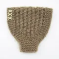 Fascia Lavorata a Maglia Marrone Paraorecchie Morbido Strass X Accessorio Inverno - Stile Croce Strass / Cachi
