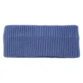 Blue solid color knitted headband ribbed hair accessory for face washing daily wear style. - Blue