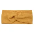 Fascia per capelli incrociata in maglia tinta unita per yoga sport e uso quotidiano elastica - Giallo