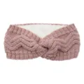 Knitted Fleece Lined Headband Winter Warm Thick Twist Ear Warmer Pink Soft Material - Dusty Pink