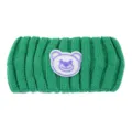 Green knitted bear headband for women, cute plush hair band for face washing daily. - Light Green