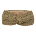 Khaki Knitted Cross Headband Fleece Lined Winter Ear Warmer Soft Thick Thermal Hair Band - Khaki