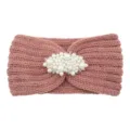 Bandeau perlé en tricot pour femmes, accessoire de cheveux en laine chaude et élégant rose. - Rose Coréen