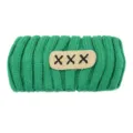 Green knitted hair band with embroidered patch, soft wool wide head hoop for daily wear. - Light Green