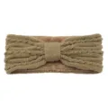 Knit headband warm fleece lined winter hair band cozy bow ear warmer for women style - Khaki