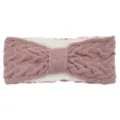 Pink cable knit fleece headband for women, thick warm winter ear warmer hair accessories. - Dusky Pink