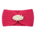 Bandeau tricoté perle hiver chaud crochet bandeau cheveux élégant rose accessoire - Rose rouge