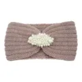 Bandeau en tricot perlé bandeau d'hiver chaud accessoire de cheveux élastique mode - Vieux rose