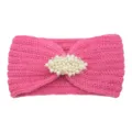 Bandeau tricoté en perles roses bandeau chaud d'hiver yoga lavage visage accessoire cheveux - Rose Pêche