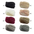 Knitted headband winter warm fleece lined bow hair band ear warmer accessories 8 colors - Multicolor