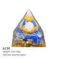 Piramide di cristallo di lapislazzuli naturale resina orgonite pietra energetica 6CM SKU - Stile C6 (Lapis+Quarzo Chiaro+Loto)