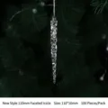 Décoration Suspendue en Glaçon Acrylique Ornement d'Arbre de Noël Pendentif Cristal Transparent - Nouveau Glaçon Multifacettes 110mm