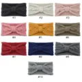 Knitted bow headband winter warm ear protection hair band multi-color braided hair accessories - Multicolor
