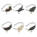 Handmade beaded rhinestone crystal leaf hair hoop set, elegant fashion styles for women. - Mixed Styles