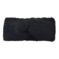 Schwarzer flauschiger Twist Haarreif winterwarmer dicker Strick Haargriff Ohrenwärmer - Schwarz