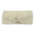Beigefarbenes Plüsch-Knoten-Haarband, dickes flauschiges Winter-Stirnband Damen. - Beige