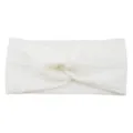 White bubble fabric twist headband, double layer wide hair band for yoga, sports and wash. - White