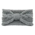 Grey knitted headband for women winter warm hair accessory twist bow ear warmer hair band - Medium Grey