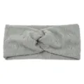 Gray textured twisted headband, bubble fabric wide hair hoop for sports, yoga, and face washing. - Gray