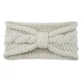 Beige knitted twist headband cable knit winter ear warmer cozy hair accessory style - Beige