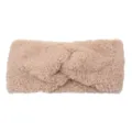 Dicker plüsch kreuz stirnband, winter warmes kuscheliges haarband, ohrwärmer kopfbedeckung. - Beige und Rosa