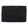 Bandeau tricoté noir à rayures verticales, accessoire de coiffure double couche pour femmes. - Noir
