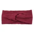 Burgundy crinkle fabric twisted headband for yoga, sports, face washing and daily hair styling. - Burgundy