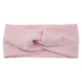 Pink bubble fabric twist headband wide hair hoop for sports yoga face washing daily wear - Light Pink