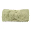 Hellgrünes flauschiges Twist Stirnband dickes warmes Winter Haarband weiches Strick Accessoire - Hellgrün